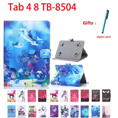 Case For Lenovo Tab 4 8 TB-8504x PU Leather case stand Cover for Lenovo TAB4 8 TB-8504F TB-8504N TB-8504 tablet case Flip Cover