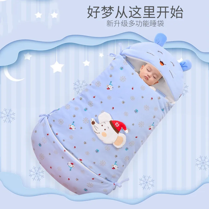 Baby Sleeping Bag Autumn Winter Thickening Baby Sleeping Quilt Anti-kick Artifact Pure Cotton Anti-startle Swaddle Blanket