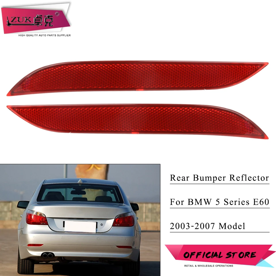 ZUK For BMW E60 E61 5 Series Rear Bumper Reflector Fog Light Fog Lamp For 520i 523i 525i 530i 535i 540i 545i 550i M5 2003-2007