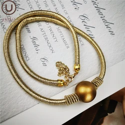 UKEBAY New Gold Pendant Necklace Luxury Accessories Women's Fashion Punk Trend Bohemian Gold Beads Chain Matching Accessories