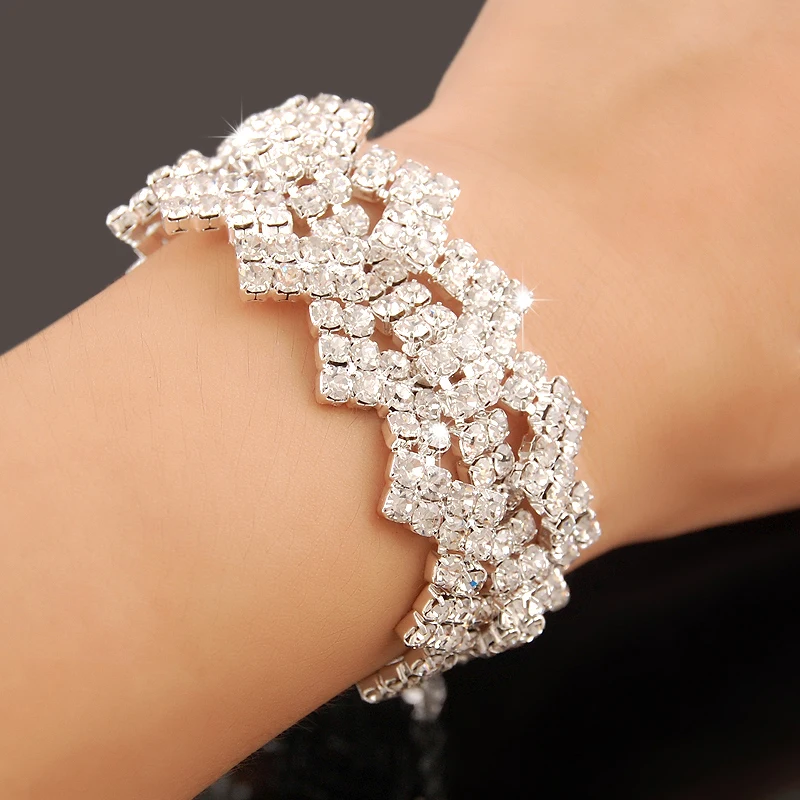 New Fashion Charm Bracelets 925 Silver AAAAA Zircon Crystal Women Bracelet Wedding Engagement Luxury Jewelry