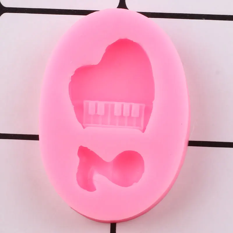 3D Piano Music Note Silicone Molds Cupcake Topper Fondant Cake Decorating Tools Cookie Candy Resin Clay Chocolate Gumpaste Mould