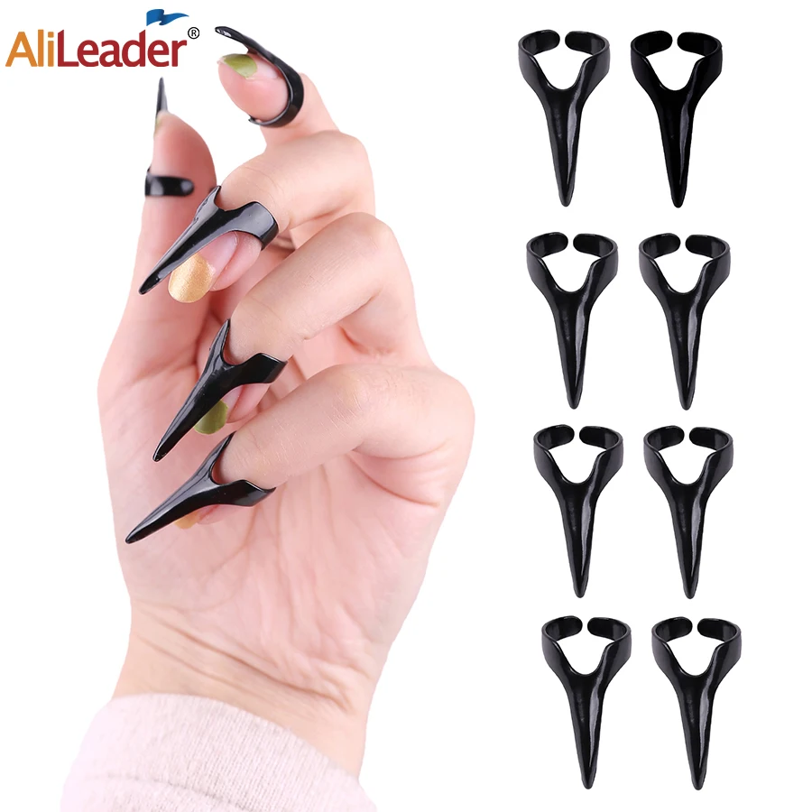 Braids Accessories Retro Punk Hair Selecting Tools Hair Accessories Gothic Talon Nail Finger Claw Spike Rings For Braiding Hair