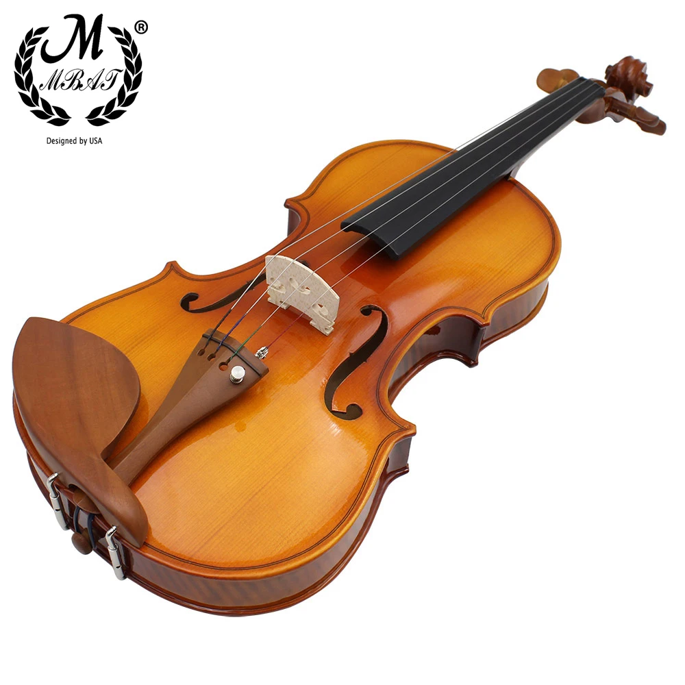 M MBAT Bright Spruce Violin 4/4 3/4 1/4 1/2 Natural Acoustic Fiddle Stringed Instrument With Bow PC Case Music Accessories Set