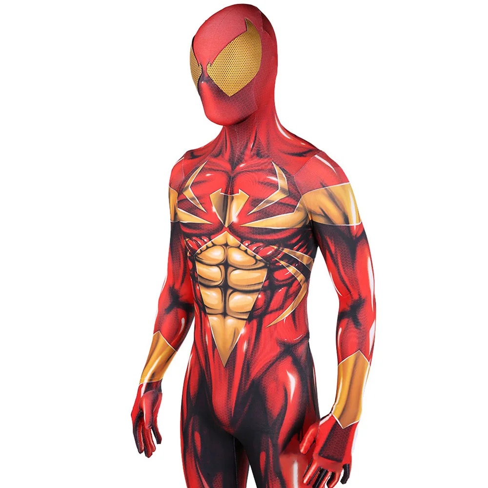 Advanced Iron Spiderman Suit Cosplay GoldIron Spider Costume 3DPrinted Spandex Halloween Costume Bodysuit disfraces de halloween