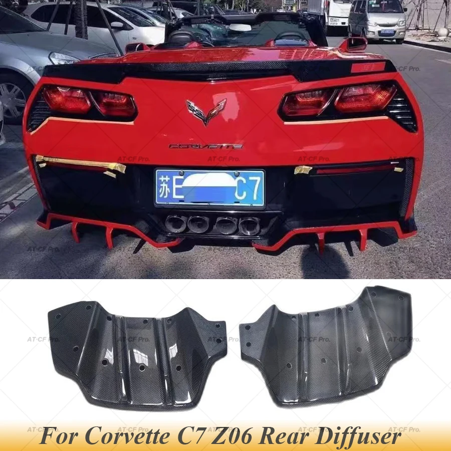 C7 Z06 Carbon Fiber FRP Rear Bumper Diffuser Lip Splitter Car Accessories Fit For Corvette C7 Z06 Rear Diffuser Kerist Style