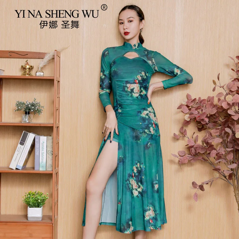 Chinese Classical Dance Modern Classical Dance Performance Clothes High Slit Cheongsam Practice Clothes Performance Clothes New