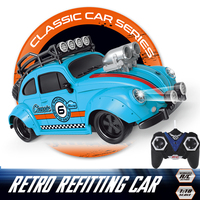 1:18 Vintage Beetle 4 channel Remote Control Car Retro Refitting RC Car High Speed Light Modified vehicle Model Car Toy For Kids