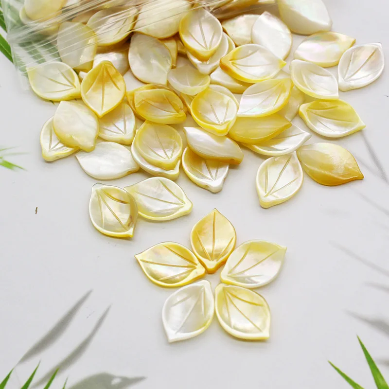 5pcs / bag natural mother-of-pearl ladies petal side hole beads jewelry making DIY hair clip bracelet earrings accessories