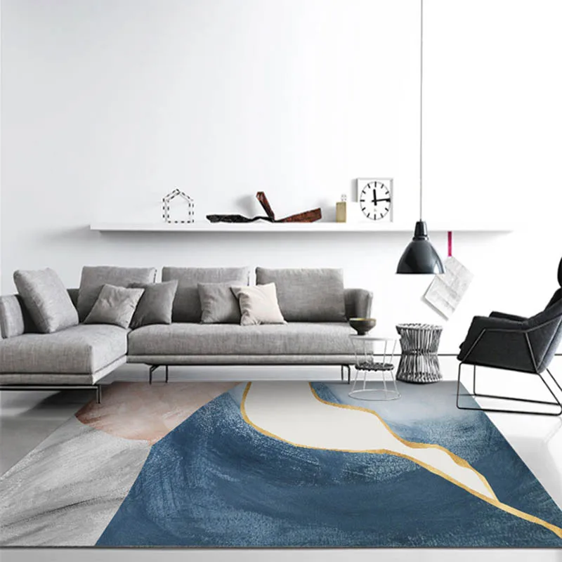 Nordic Light Luxury Living Room Carpet Modern Concise Bedroom Rug Thicked Abstract Sofa Coffee Table Floor Mat Decor Bedside Mat