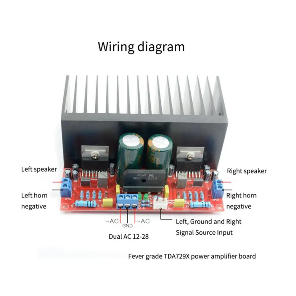 Taidacent Gan Guitar Class D 2 CH Audio Parallel Super Heat Double 100W TDA7293 Mini Amplifier Board Kit 2.1 Amplifier Board