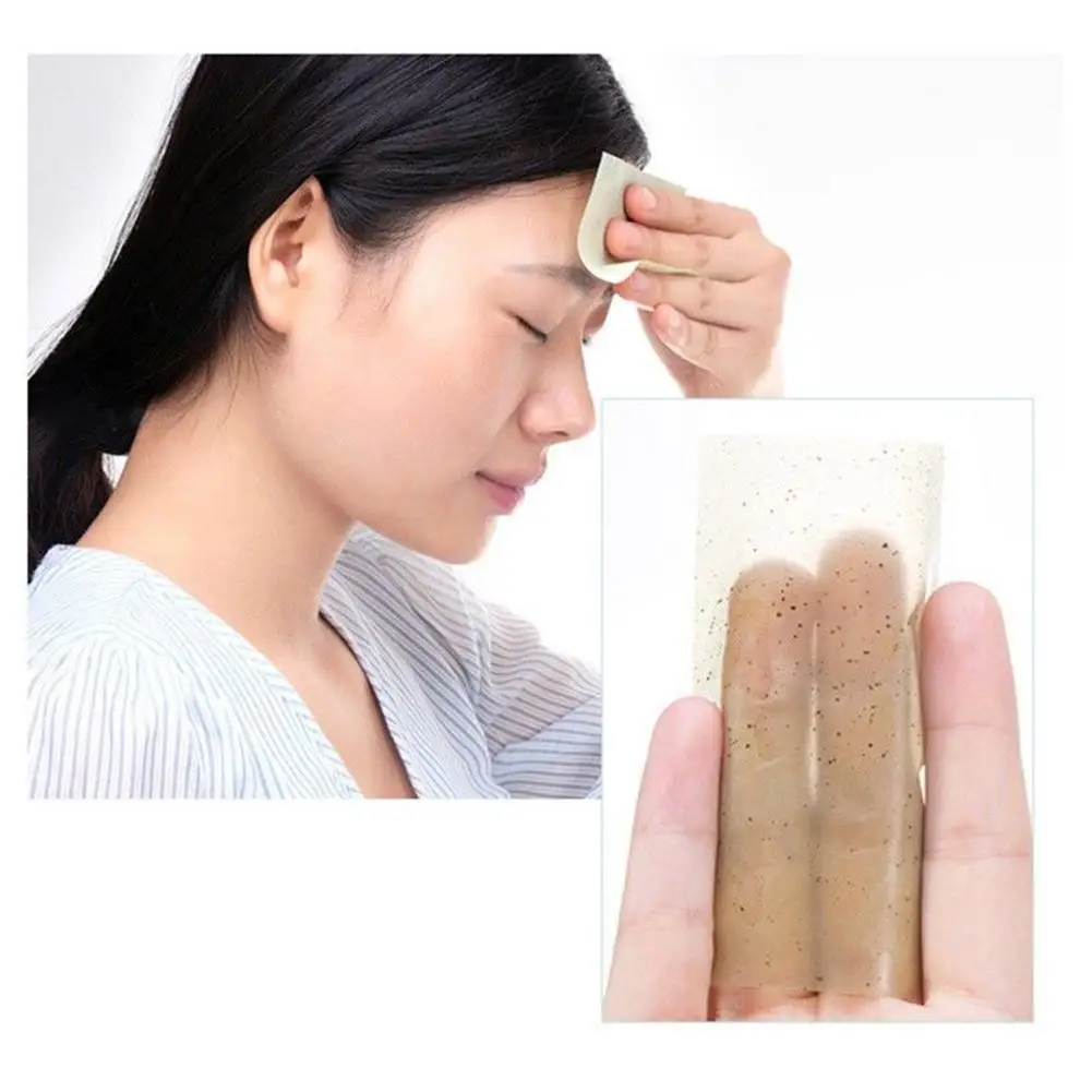 Papel de seda fragante de Corea, pañuelo absorbente de aceite facial, fibra vegetal, transpirable, Color aleatorio, 100 unidades