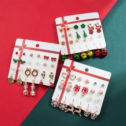 FNIO Fashion Tassel Earrings  2021 Trend For Women Pearl Santa Claus Elk Tree Earring Set Girls Party Christmas Jewelry Gifts