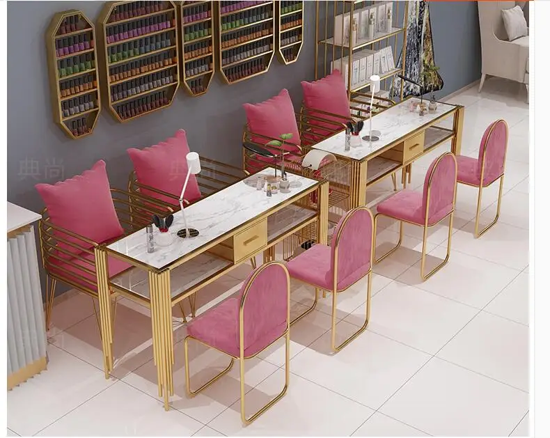 

Nordic nail table and chair set net red nail table single double simple modern nail table special economical