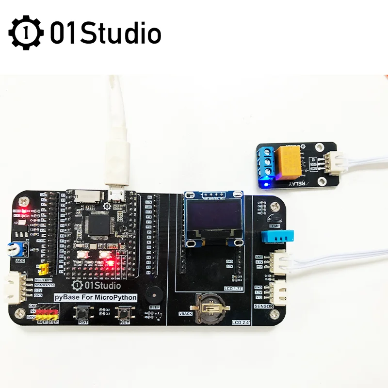 01Studio 3.3V Relay Module pyBoard Micropython Programming
