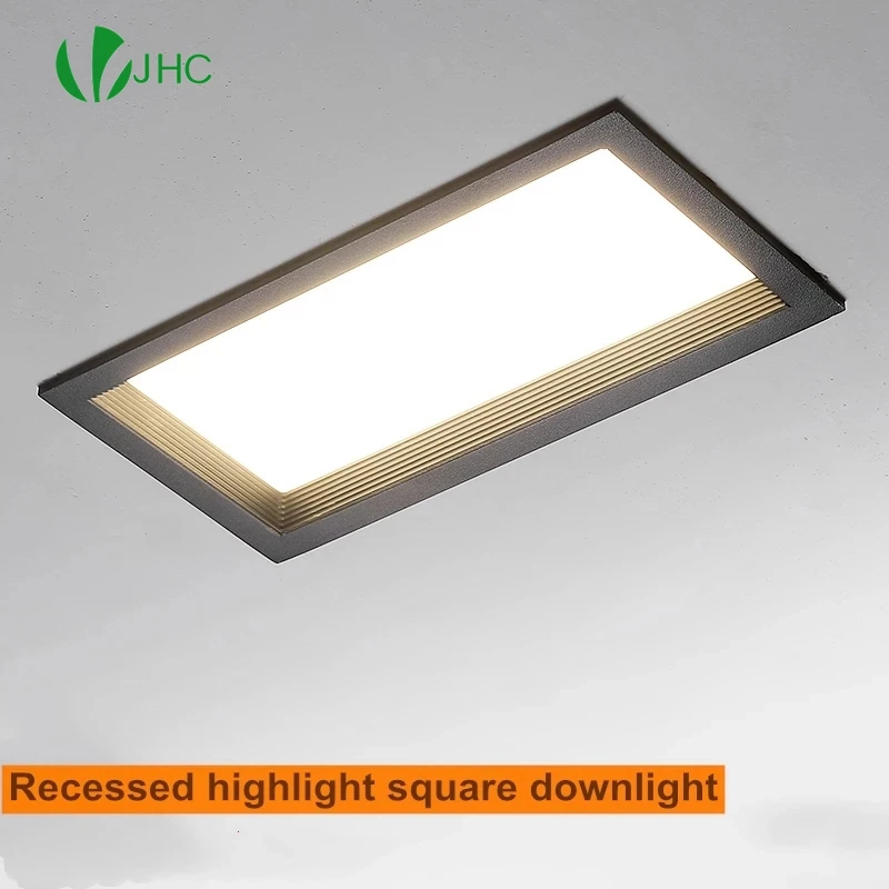 

1Pcs square double-head downlight embedded LED ultra-thin hole light ceiling grille bold light 12W 18W 24W 36W