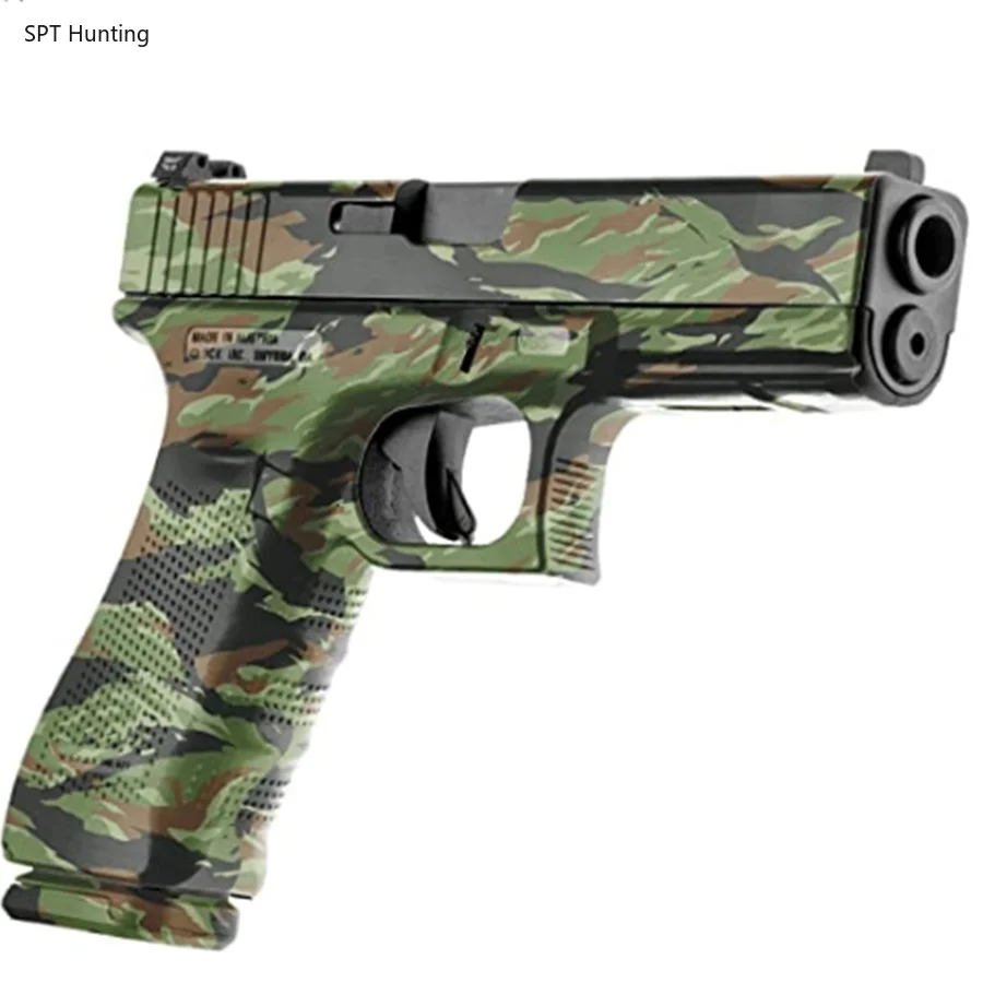 

Glock Magorui Pistol Body Wrap Camo Wrap Lesther Materials Universal Handguns G17 G43Cowhide Holster