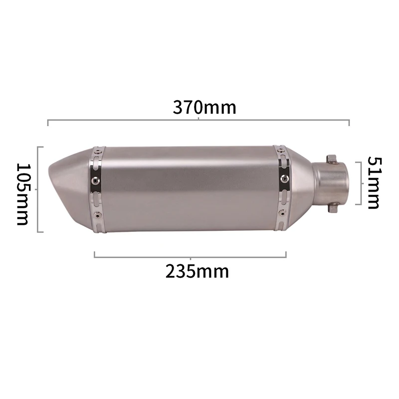 51mm Inlet Motorcycle Motorbike Exhaust Pipe Escape Left & Right Tail Muffler DB Killer For NMAX155 ER6N R15 FZ6 PCX125 MP3 DUKE - view 2