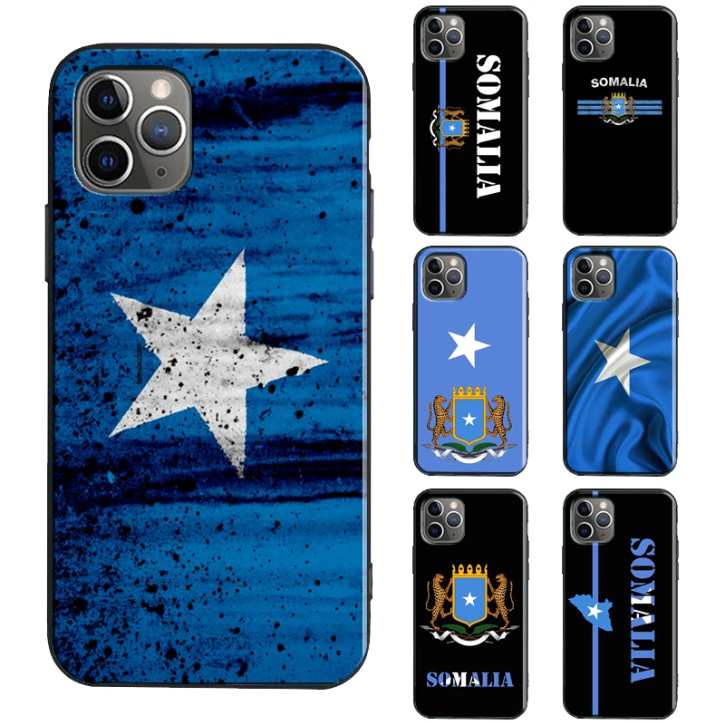 Somalia Flag Coat Of Arms TPU Case For iPhone XR X XS Max SE 2020 6S 7 8 Plus 13 Pro 12 mini 11 14 Pro Max Coque Capa