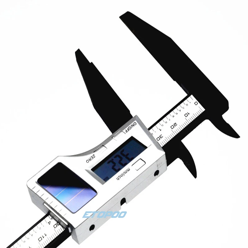 200mm 8inch long jaw solar Electronic Digital Caliper 150mm solar energy plastic verneier caliper micrometer thickness gauge