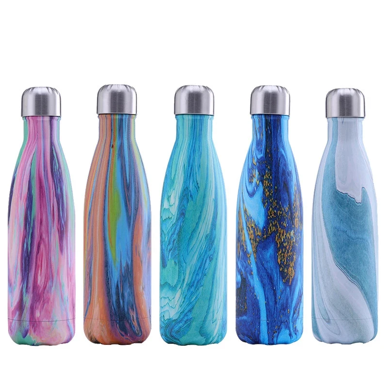 

Thermos Bottle Thermal Kettle Vacuum Flasks Stainless Steel Water Bottle Portable Sports Gift Cups 500ml Wood Grain Series Pots