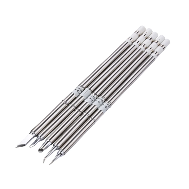 

5PCS/Lot Lead-free Solder Iron Tip T12- K/BC3/KU/ILS/JL02 Silver Stainless Steel Welding Tips For Hakko Fx951 Soldering Station