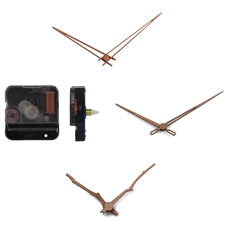 50 sets Silent Clock Step Movement with wood needles For Wall Clock часы настенные Wooden Hands Quartz Clock replacement part