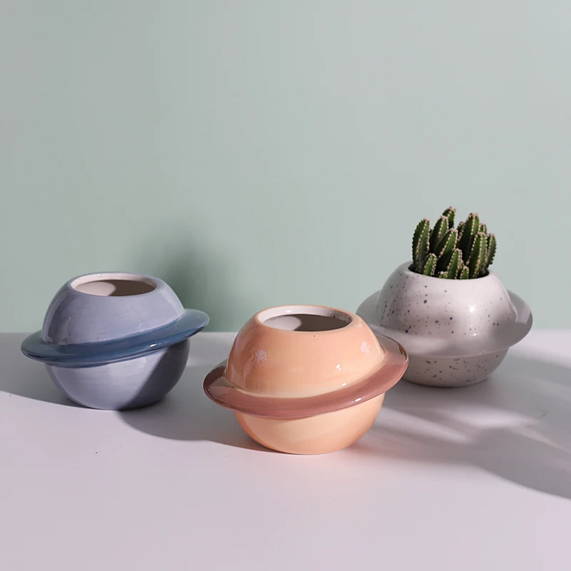 New Creative Planet ceramic pot succulent pots balcony decorations macetas de ceramica desktop decor Mini plant flowerpot garden