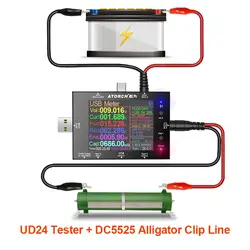 DC5.5 USB tester digital voltmeter ammeter power bank voltage detector volt Amper Car 12V 24V battery router electric meter