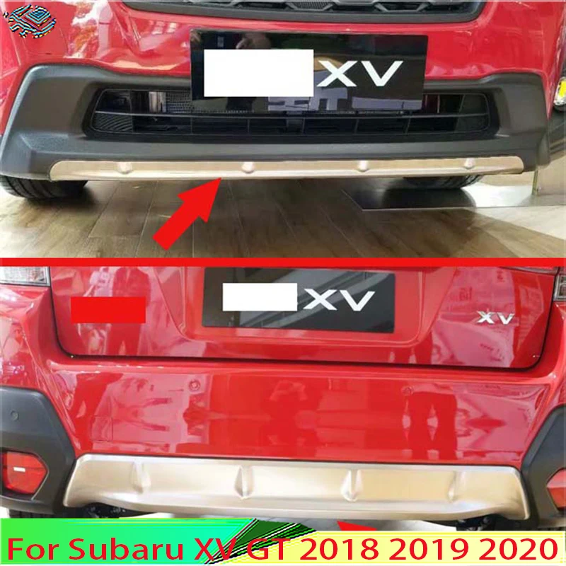 For Subaru XV GT 2018 2019 2020 2021 Car Accessories Stainless Steel Front and Rear Bumper Skid Protector Guard Plate