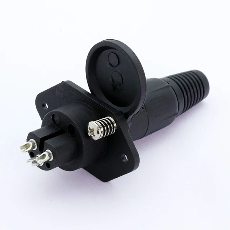 1set XLR set connector, 3pins, wire solding+panel mount, male plug+female socket, for Audio/Video Microphone/MIC, black color