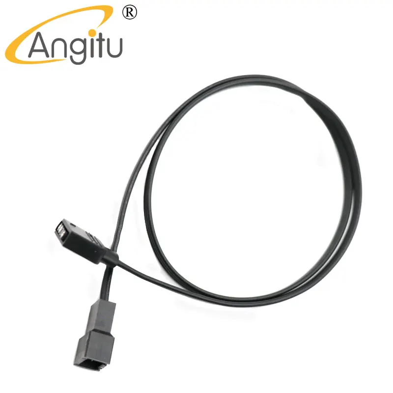 Angitu 3pin Fan Male to 5v RGB Female Adapter Cable LED Stripe Control Cable 22awg-50cm