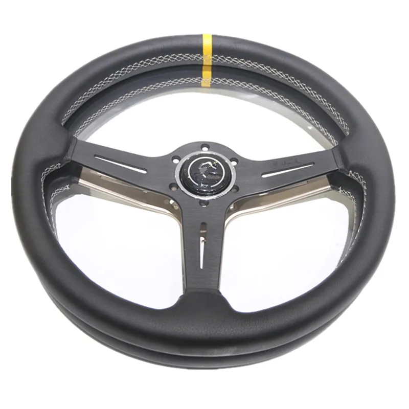 Spsld Refitting Racing 15 inch 360mm Flat Drift Steering Wheel /  Leather steering wheel