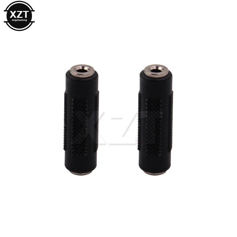 

2pcs High Quality Black Audio Adapter 3.5mm Female To 3.5mm Female Stereo Jack Coupler Nickel-plated Extender Connector