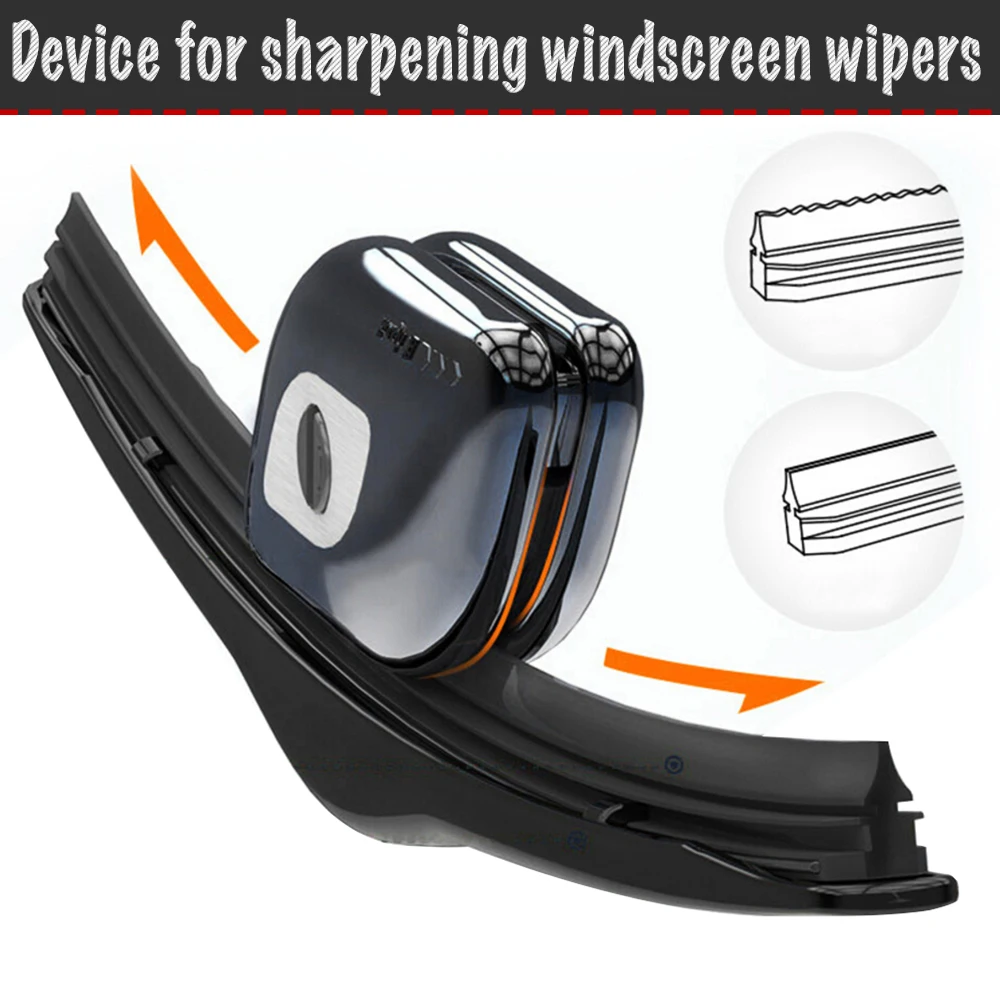 Car wiper sharpening device, wiper repair tool, rubber strips (sharpener)