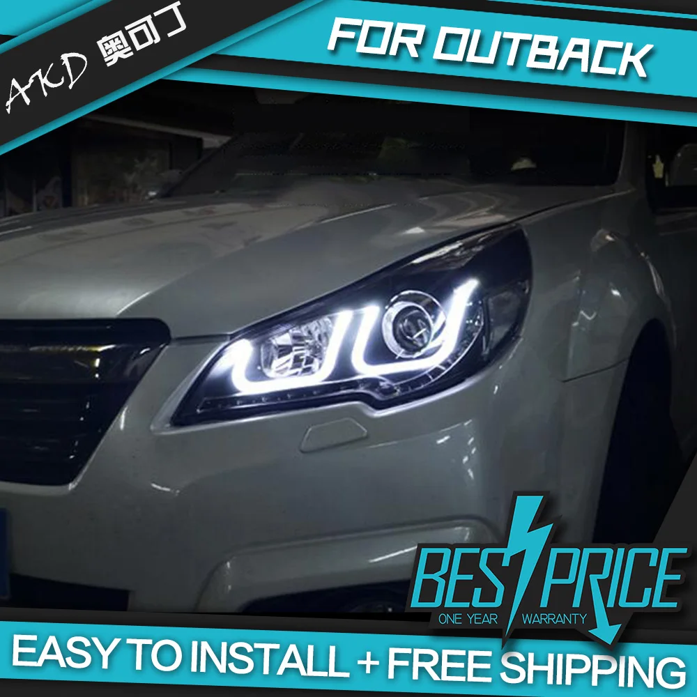 AKD Cars Styling Headlight For Sabaru Outback Legacy Headlights LED Running lights Bi-Xenon Beam Fog lights angel eyes Auto