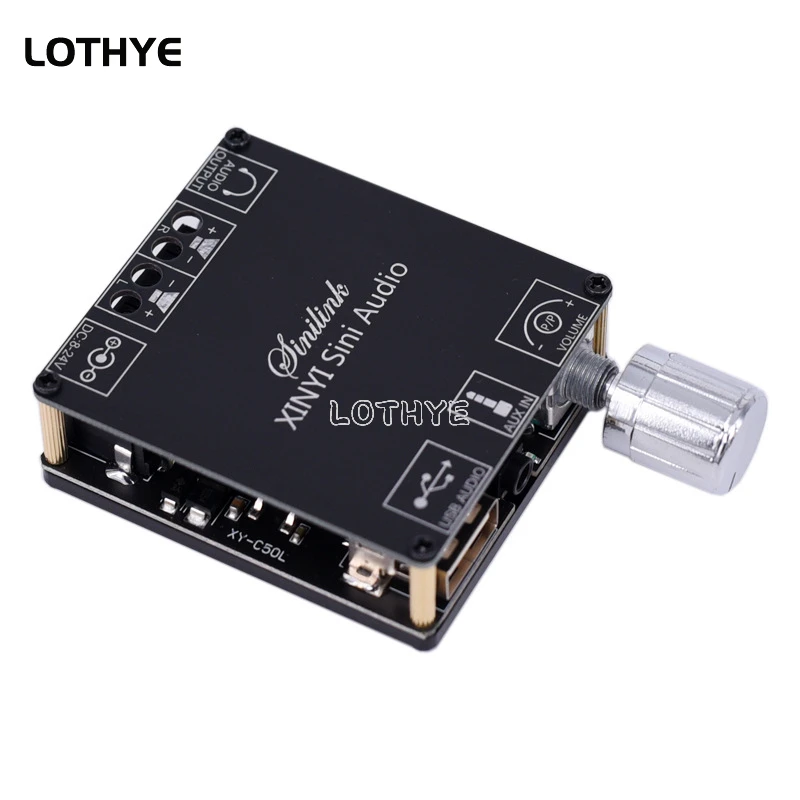 MINI 50Wx2 Bluetooth 5.0 Wireless Audio Digital Power amplifier Stereo board Bluetooth Amp Amplificador 3.5MM USB APP C50L