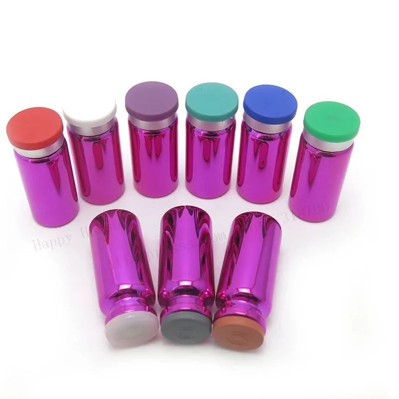 

100pcs/lot 10ml UV purple shiny glass vials with flip aluminum-plastic cap/stopper