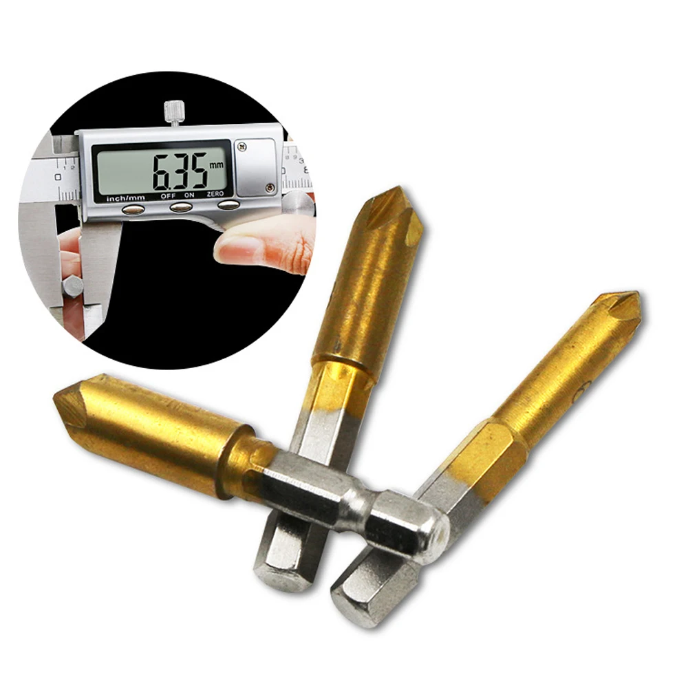 Hige Kualitas 3 Buah HSS 5 Galur Bor Countersink Bit Set 90 Derajat 1/4 "Meja Wastafel Talang Cutter DIY alat Alat Kerja