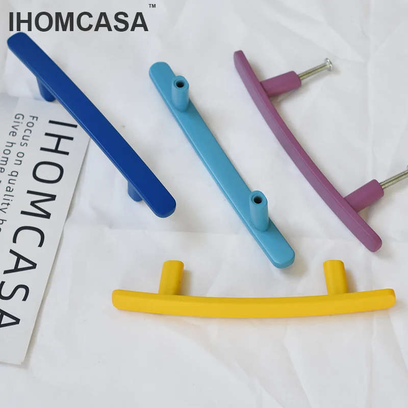 IHOMCASA Candy Color  Furniture Cabinet Handles Kitchen Wardrobe Cupboard Door Knobs Drawer Pulls Hardware