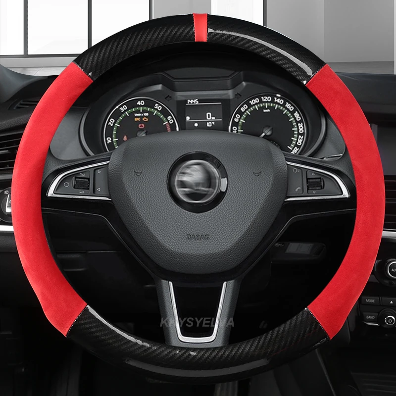 Car Steering Wheel Cover for Skoda Octavia A5 A7 Rapid Spaceback Fabia Kodiaq Superb YETI Karoq Kamiq 2005-2019