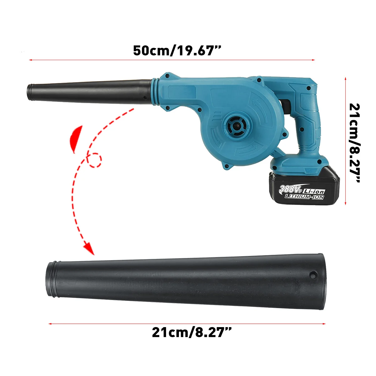 Wolike Ventilador de ar elétrico e aspirador de poeira, vácuo sem fio, Cleannig Leaf Blower, Makita 18V Battery Power Tools