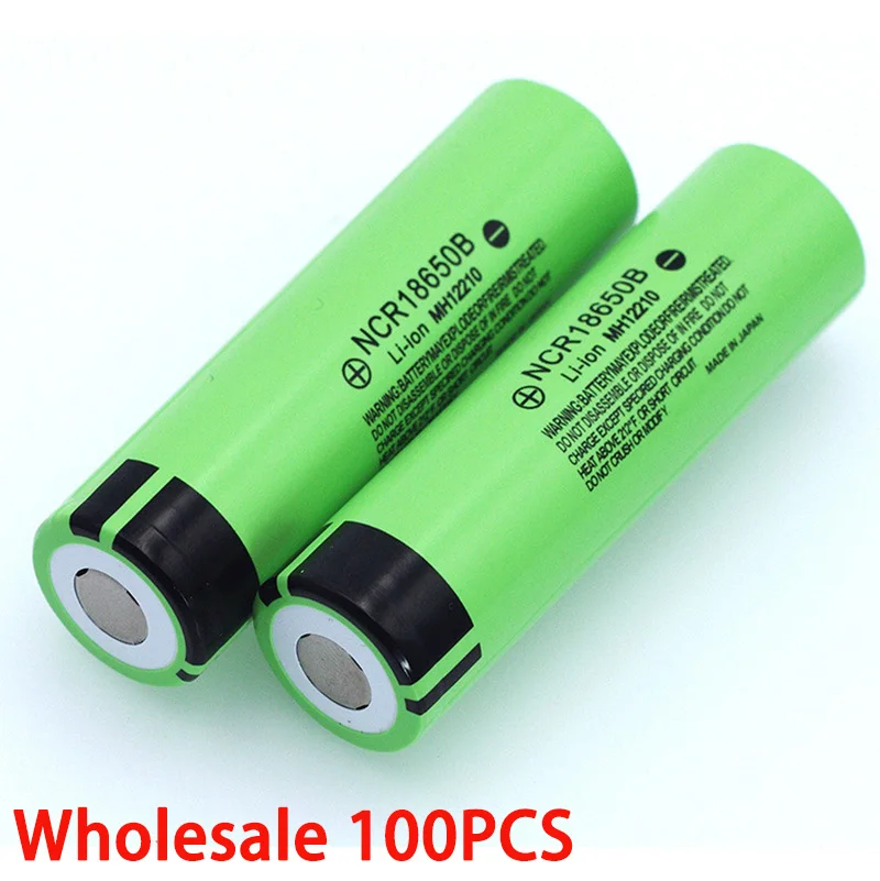 100price New Original NCR18650B 3.7v 3400mah 18650 Lithium Rechargeable Battery For Flashlight batteries wholesale