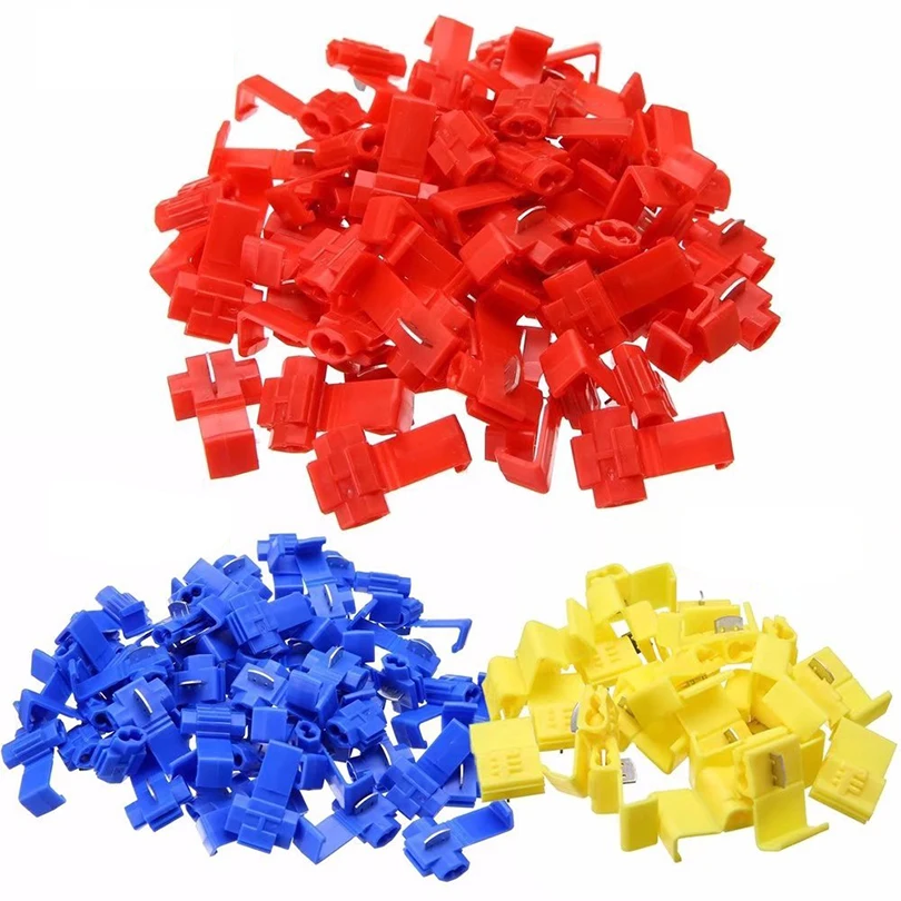 10/50Pcs Blue RED YELLOW Scotch Lock Crimp Terminals Electrical CableConnectors Fast Quick Splice Lock Wire Terminals Crimp T80