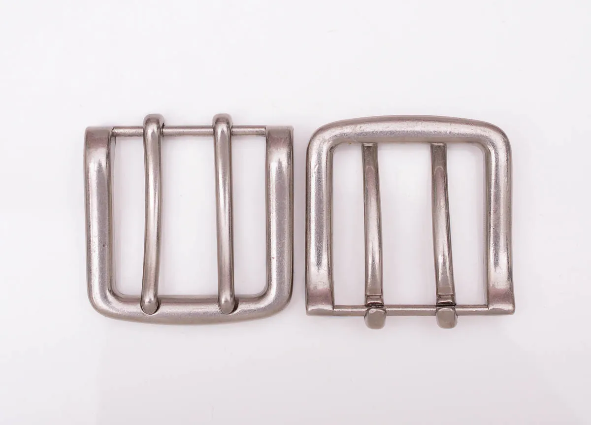 55*53MM Heavy Antique Silver Double Tongue Pin Prong DIY Belt Buckle Fits 39MM Belt Straps