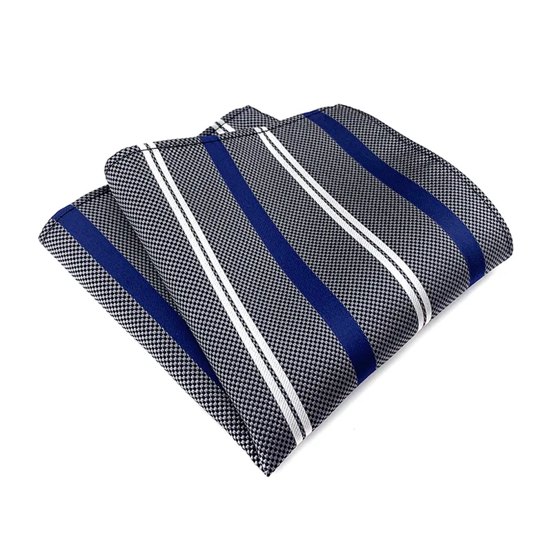 25cm*25cm Brand Silk Mens Pocket Towel Handkerchief Hanky Vintage Striped Pocket Square Wedding Party Gift Hankies