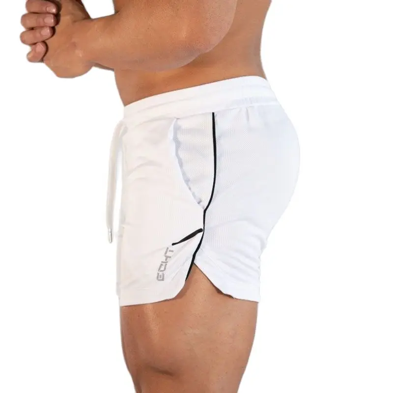 GITF pantalones cortos de entrenamiento de gimnasio para hombre, ropa deportiva informal, Fitness, correr, rejilla, pantalones cortos de compresión