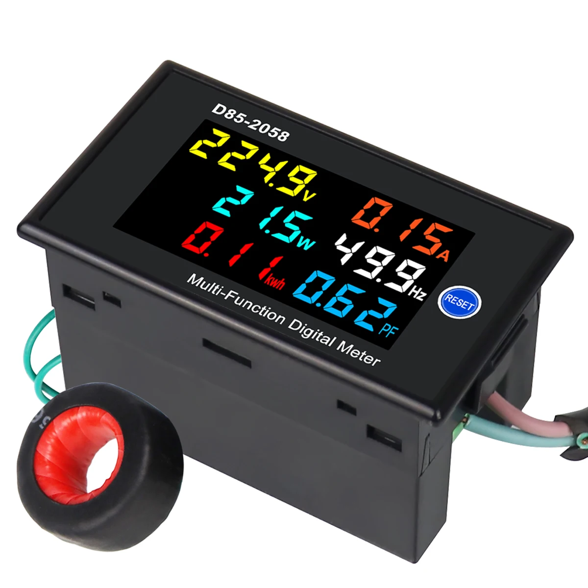 

6 In 1 Voltmeter Ammeter Digital LCD Meter Voltage Current Active Power Factor Frequency Energy AC 40-300V 200-450V 100A