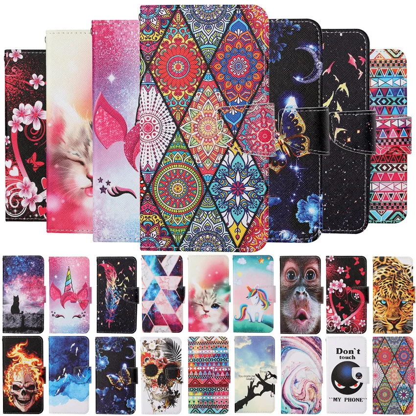 Flip Wallet Leather Case For Xiaomi Redmi Note 10 10S 9 8 Pro 9S 9A 9C 9T 8T 8A Card Holder Stand Book Cover Painted Funda