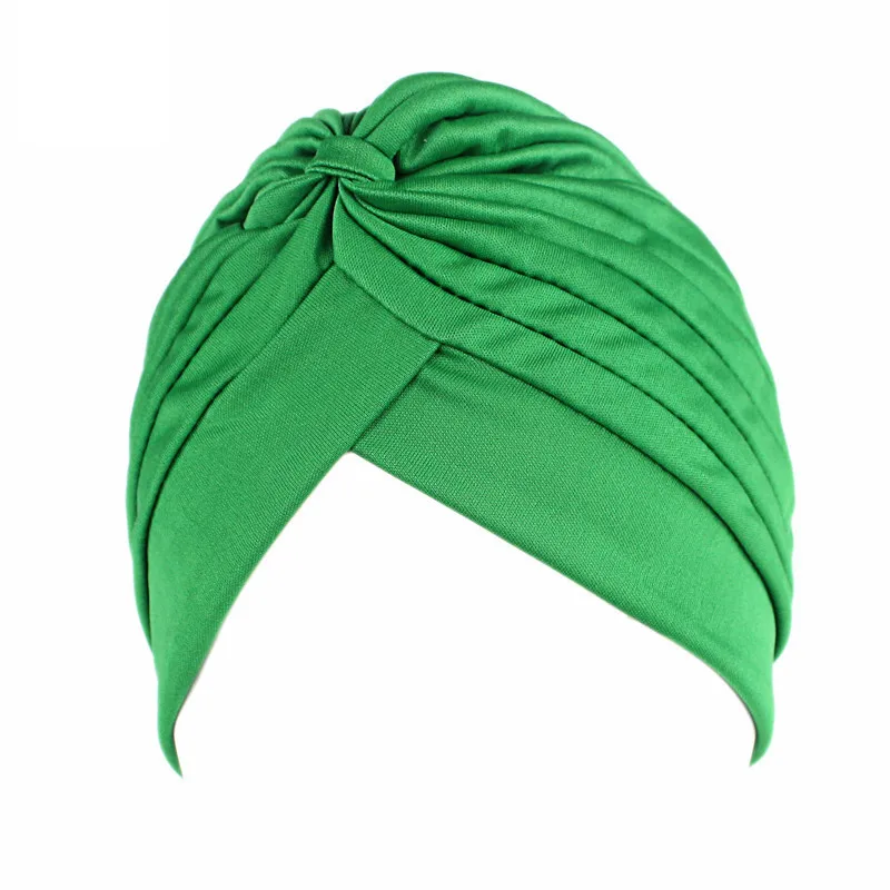 Neue Blume Dekoration Turban Einfarbig Für Frauen Mode Haar Tragen Kopf Wrap Damen Kopfbedeckungen Krebs Hüte Indien Kappe Bandana – Detail 10